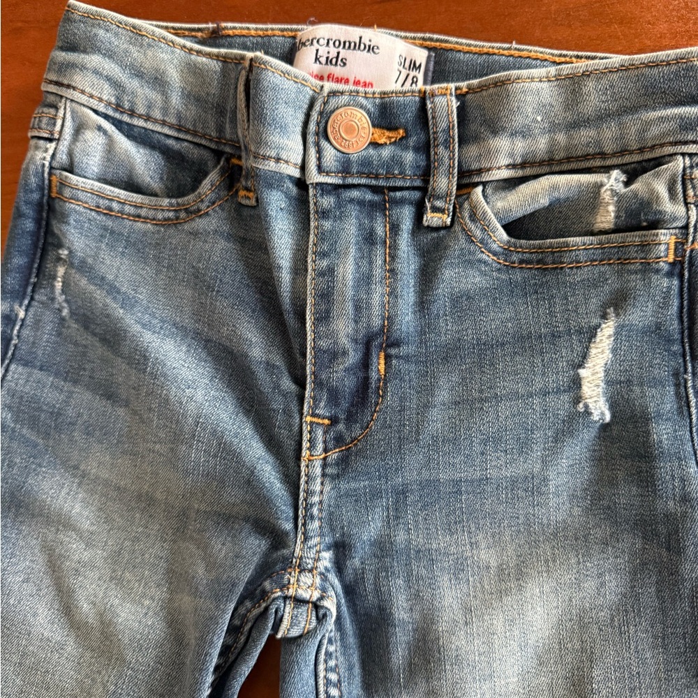 Flare Leg Girls Blue Jeans - Picture 4 of 5